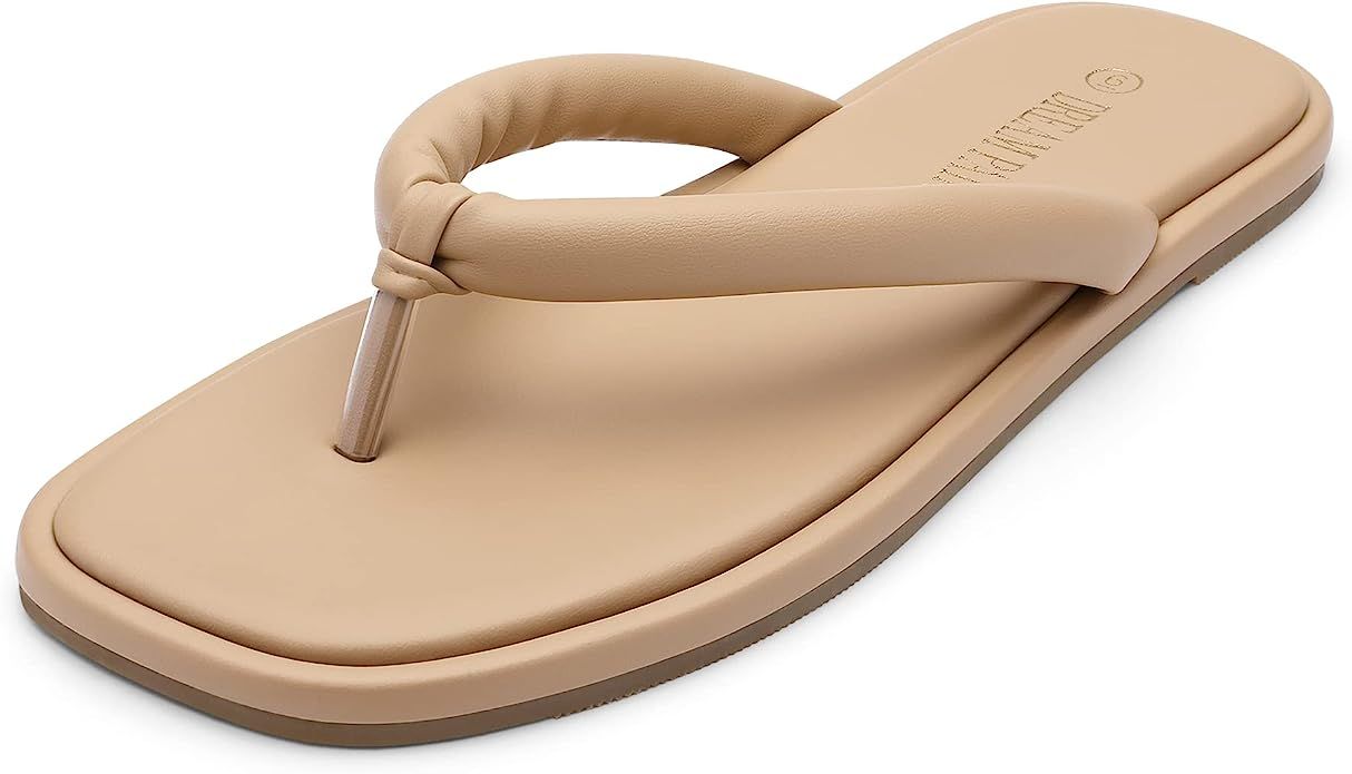 DREAM PAIRS Sandals Women Flip Flops Square Open Toe Soft Thong Sandals Summer Casual Lightweight... | Amazon (US)