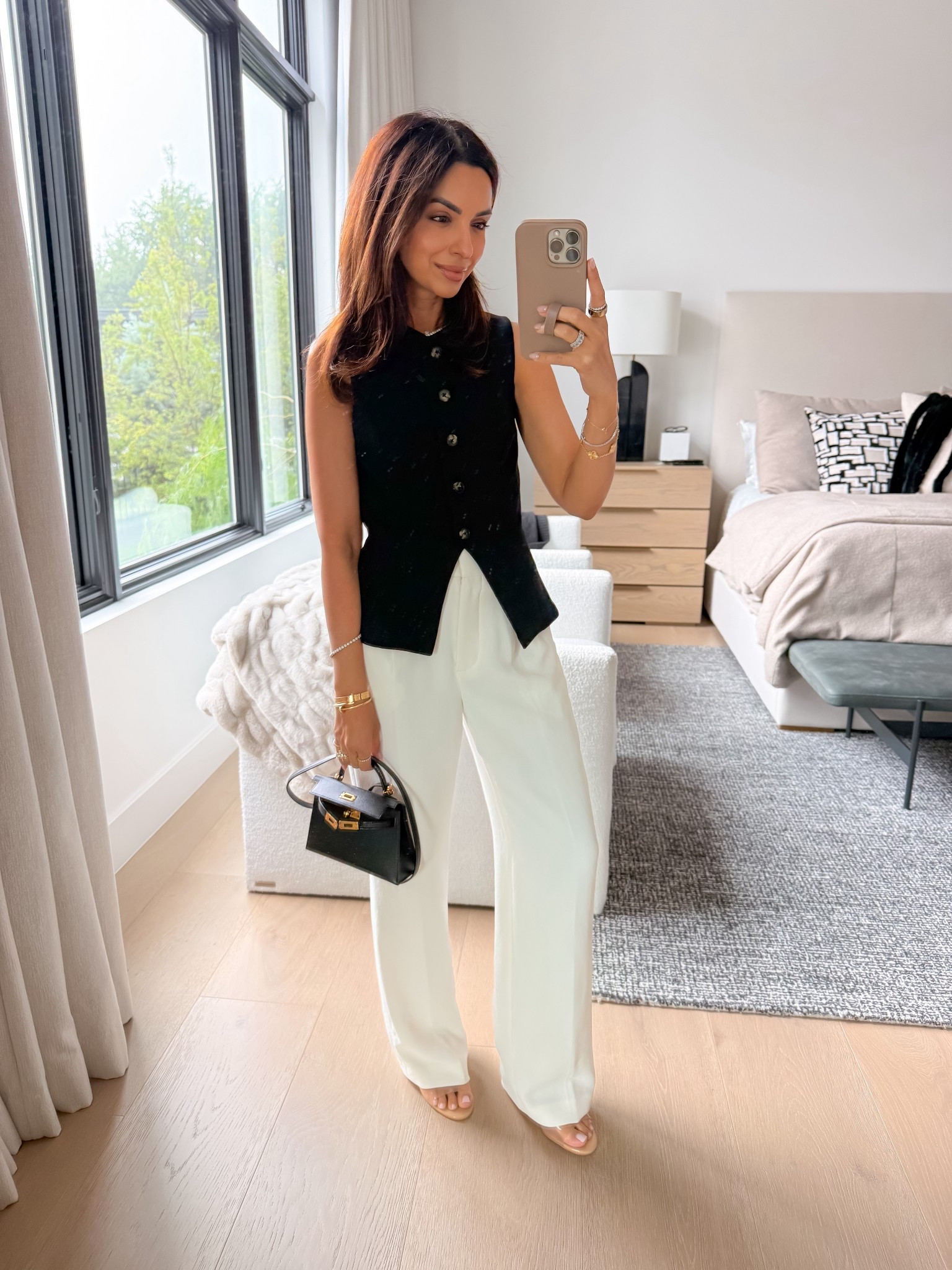 This vest is so timeless paired with my favorite trouser pants! I'm in a size 0 for reference my true size, I suggest going up if between sizes 

#LTKPetite #LTKootd