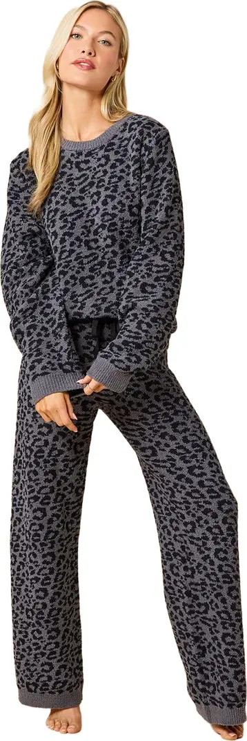 Marshmallow Leopard Crew Neck Lounge Set | Nordstrom