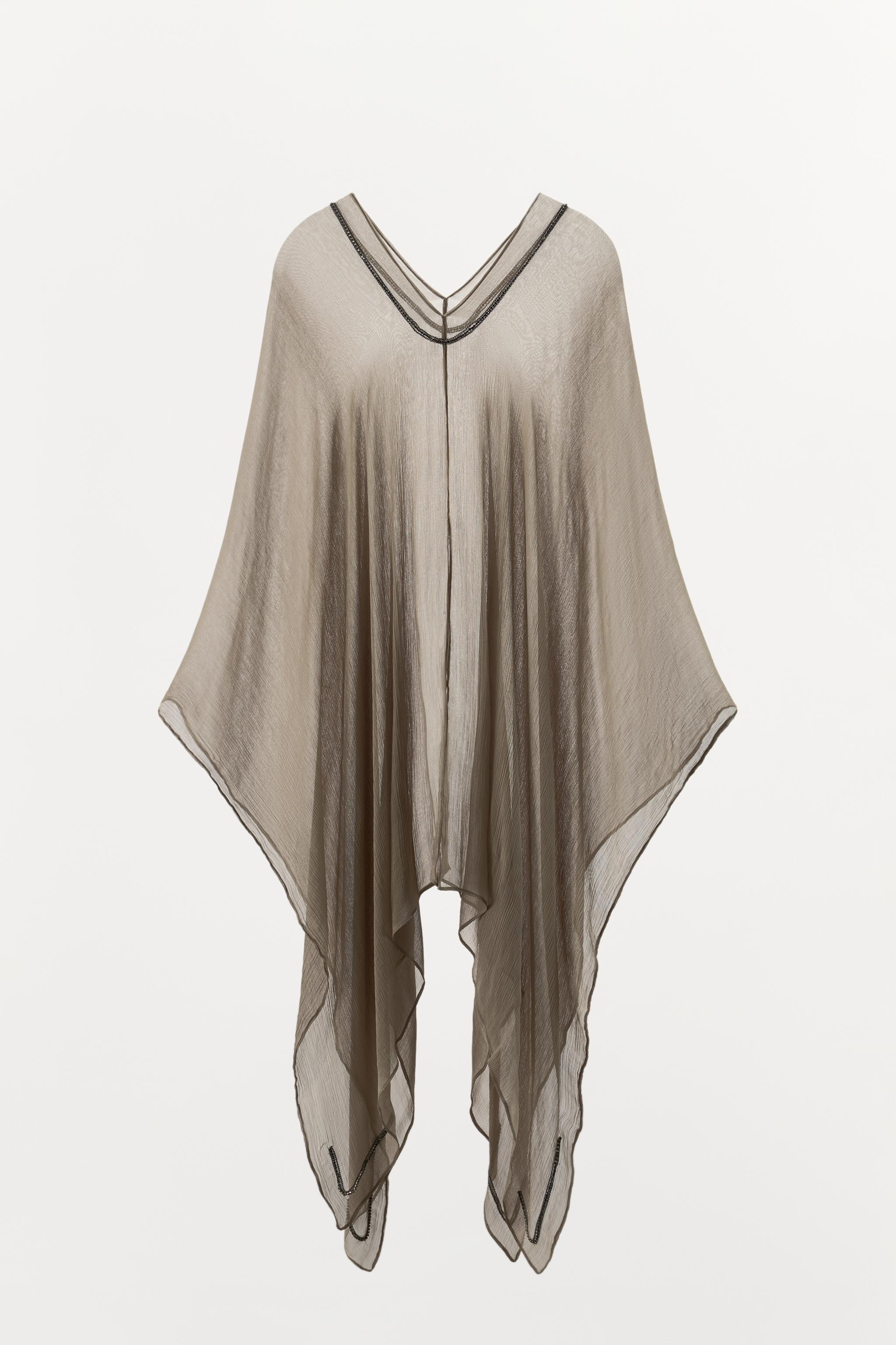 LONG 100% VISCOSE SHIMMER CAPE | Zara US