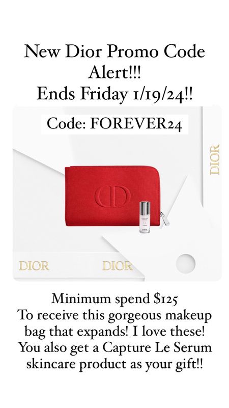 Such a pretty gift with your purchase!!!! Perfect as a clutch too!!! Don’t forget to sign in on the Dior website in order to use the promo code: FOREVER23. Minimum purchase to use the code is $125  I’ve linked beautiful gift sets to check out from Dior! 

#LTKbeauty #LTKMostLoved #LTKGiftGuide