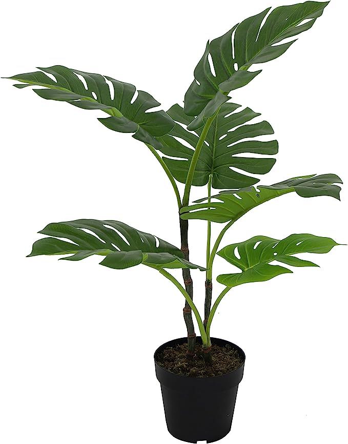 LuckyGreenery Artificial Monstera, Realistic Fake Plants with Pots for Home and Office Decoration... | Amazon (US)