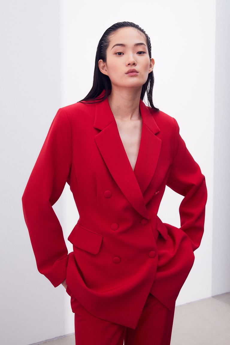 Double-breasted blazer - Rood - DAMES | H&M NL | H&M (DE, AT, CH, NL, FI)