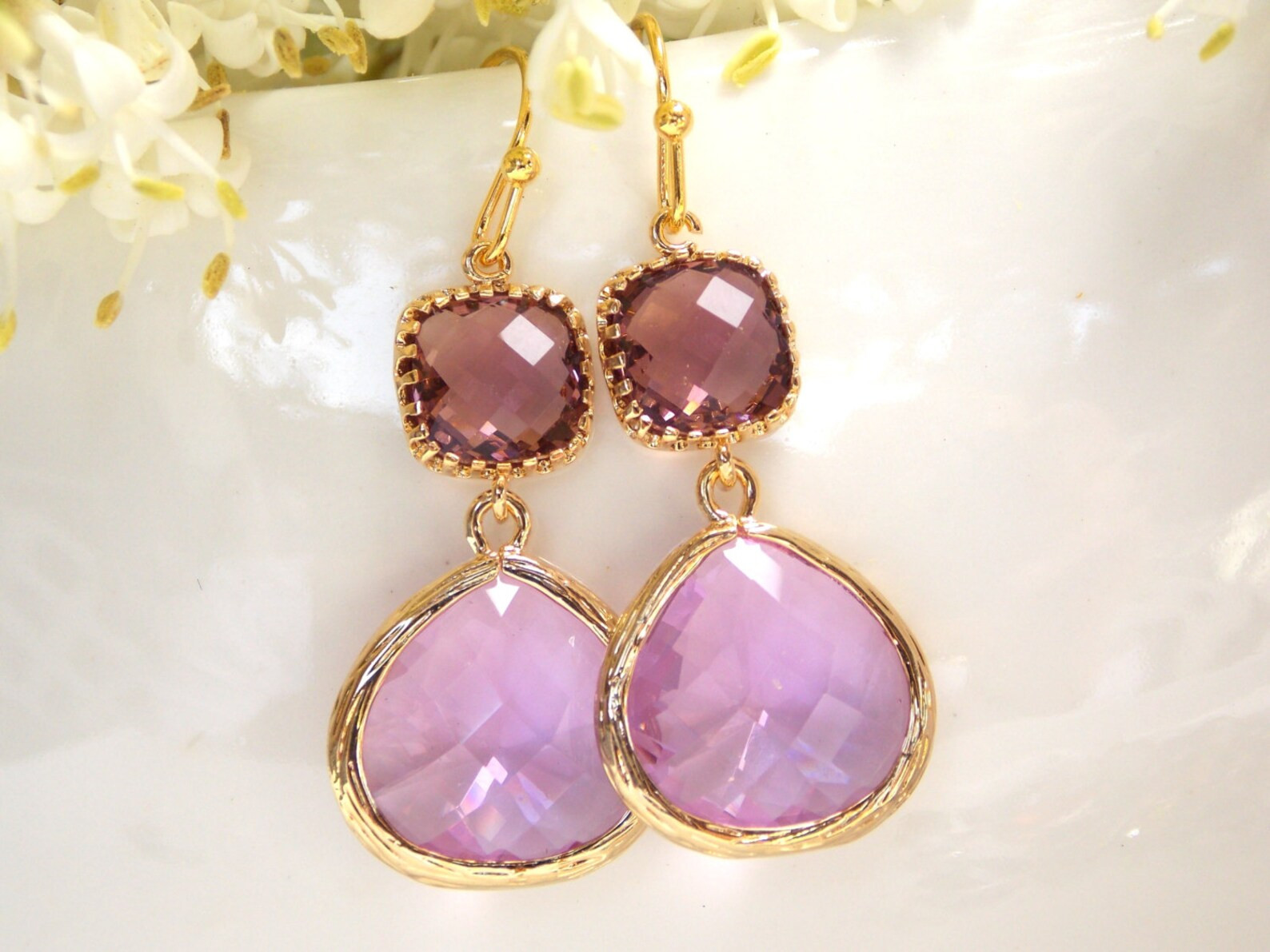 Wedding Jewelry, Lavender and Plum Earrings, Burgundy and Lilac,Violet Plum, Bridesmaid Gift,Brid... | Etsy (Global)