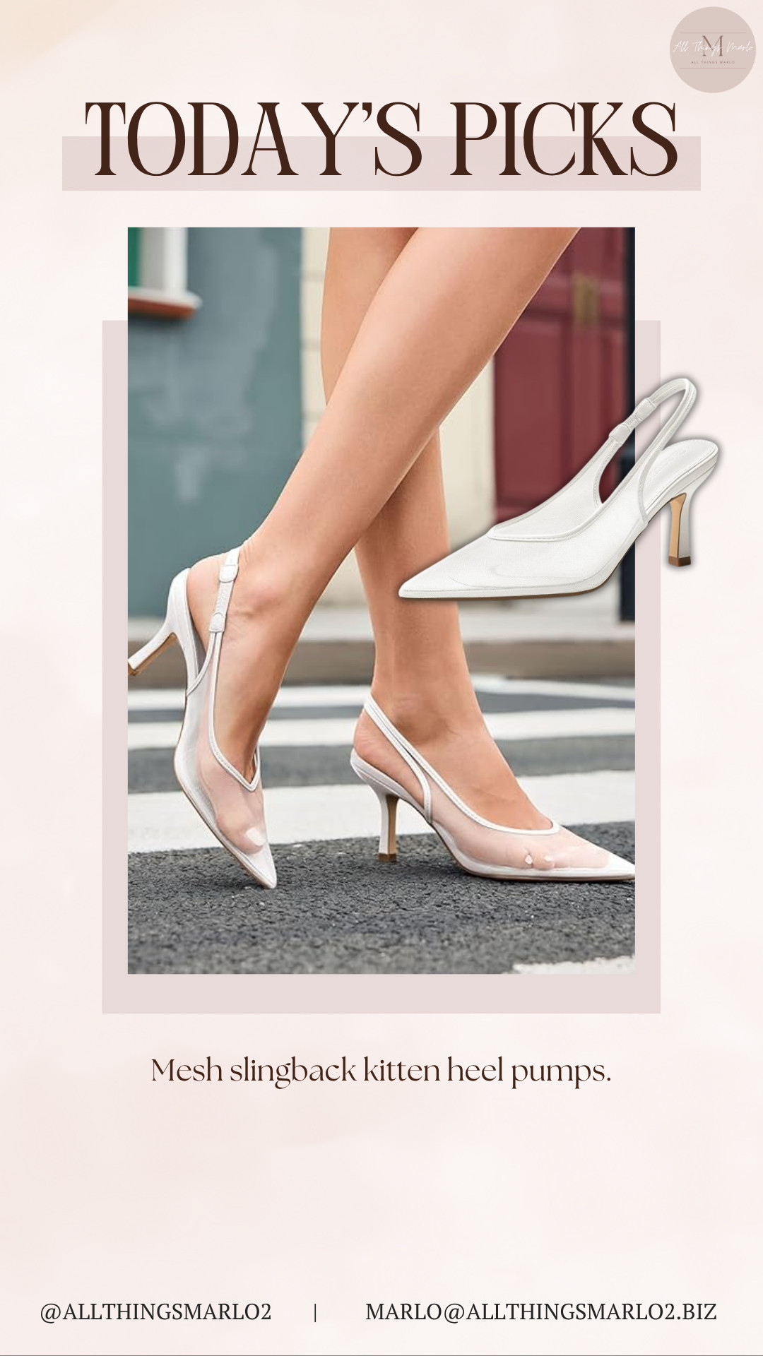 Mesh slingback kitten heel pumps. 

 #LTKSeasonal #LTKWorkwear #LTKTravel