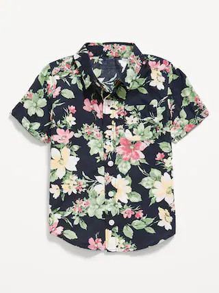 Short-Sleeve Printed Poplin Shirt for Toddler Boys | Old Navy (US)