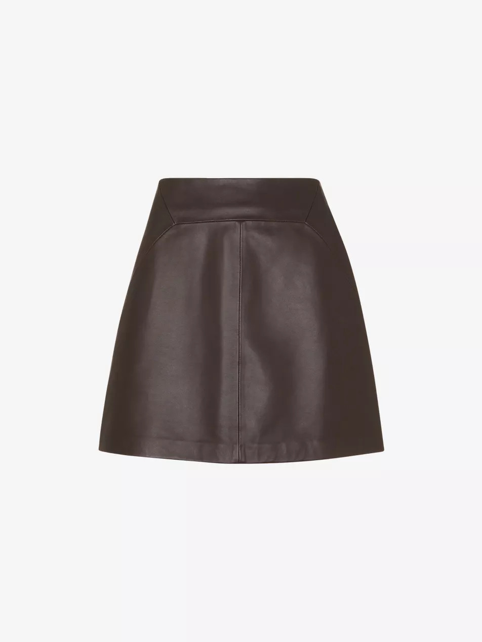A-Line High-Rise Leather Mini Skirt | Selfridges