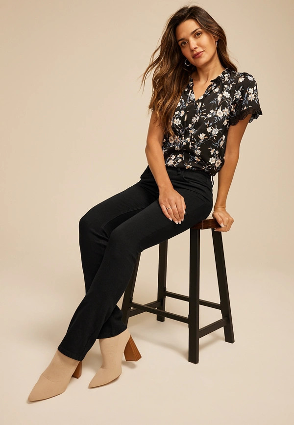 m jeans by maurices™ Black Classic Mid Rise Slim Boot Jean | Maurices