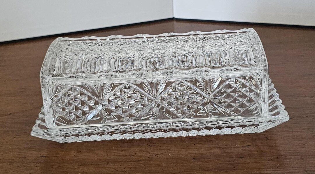 Vintage Rectangle Crystal butter dish, Bezrat, elegant diamond cut Araglin Wexford Pattern,  scal... | Etsy (Global)