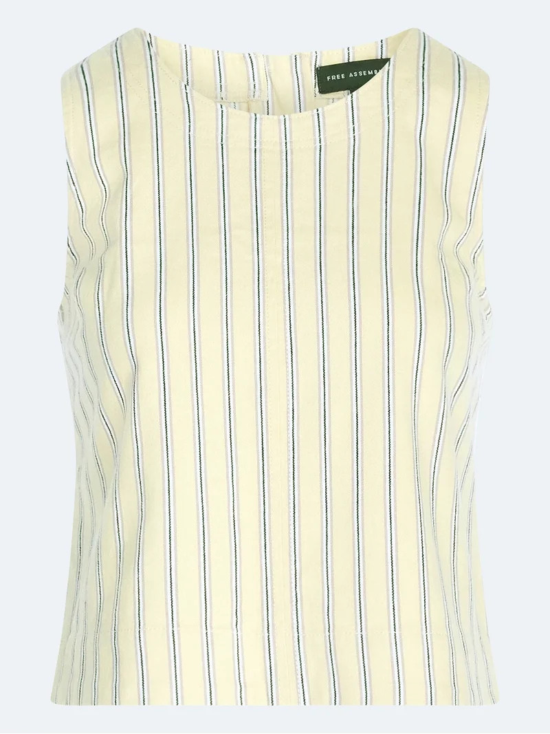 Free Assembly Women's Cropped Sleeveless Denim Top, Sizes XS-XXL | Walmart (US)