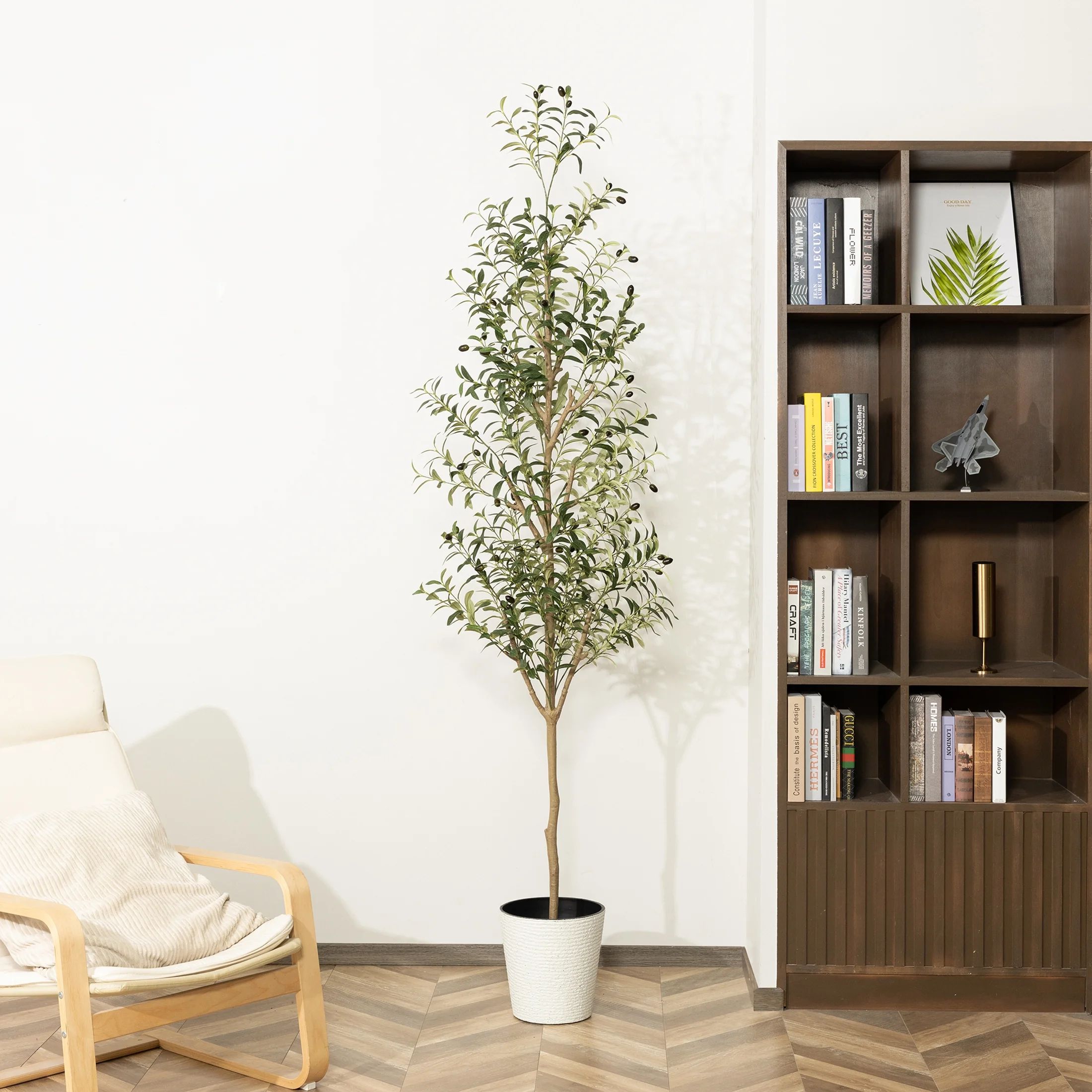 Artificial Plant, 8ft Fake Olive Tree, Pre Potted Faux Greenry Plant for Home Decor Office House ... | Walmart (US)