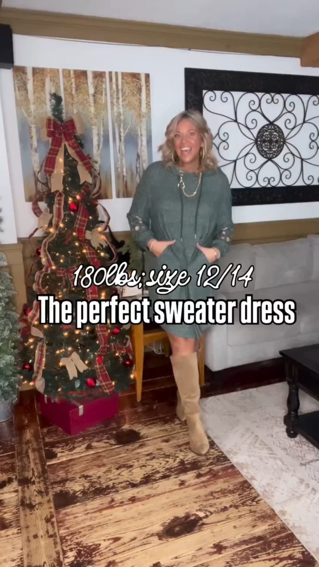 The perfect sweater dress 👗love my super soft & cozy hooded sweater dress perfect for winter. I’m wearing the size 12 and it’s a perfect fit. #sweaterdress #midsizestyleinspo #millenialstyle

#LTKMidsize #LTKFindsUnder50 #LTKOver40