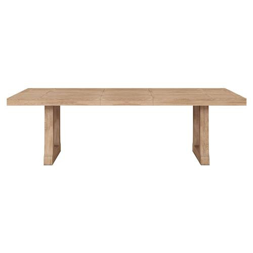 Pierre Rustic Brown Pine Wood Rectangular Extendable Dining Table - 78-100"W | Kathy Kuo Home