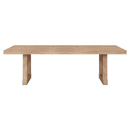 Pierre Rustic Brown Pine Wood Rectangular Extendable Dining Table - 100-122"W | Kathy Kuo Home