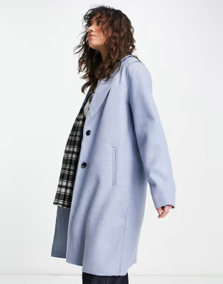 Only single breasted coat in blue | ASOS (Global)
