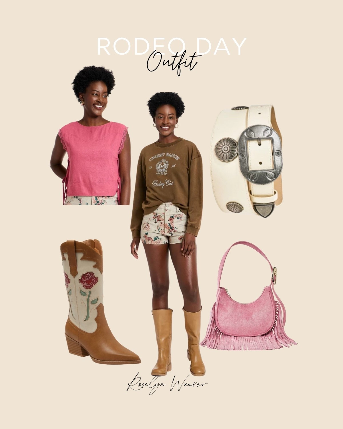 High waist floral shorts perfect for a western look

Rodeo outfit, pink suede handbag, floral design western boot

#LTKootd #LTKOver40 #LTKSaleAlert