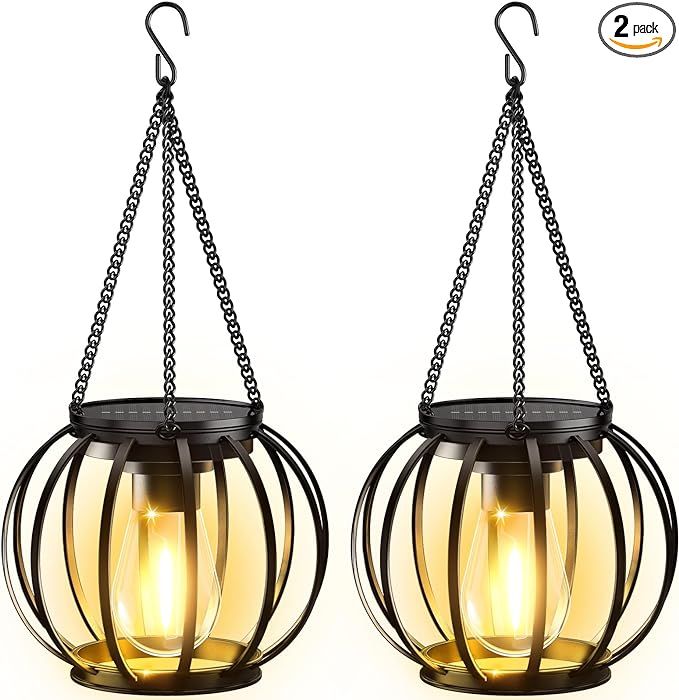 KOOPER Solar Lanterns Outdoor Lights, Upgraded Metal Solar Lantern Lights, Brighter Hanging Solar... | Amazon (US)