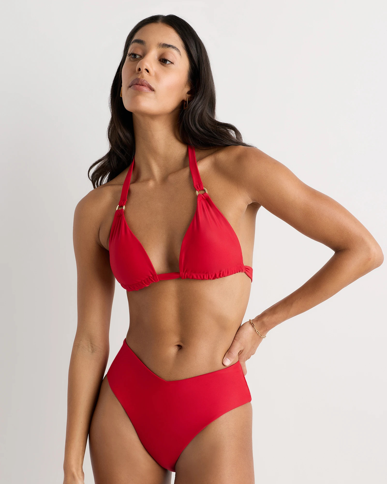 Italian Full Coverage Ring Triangle Bikini Top | Quince