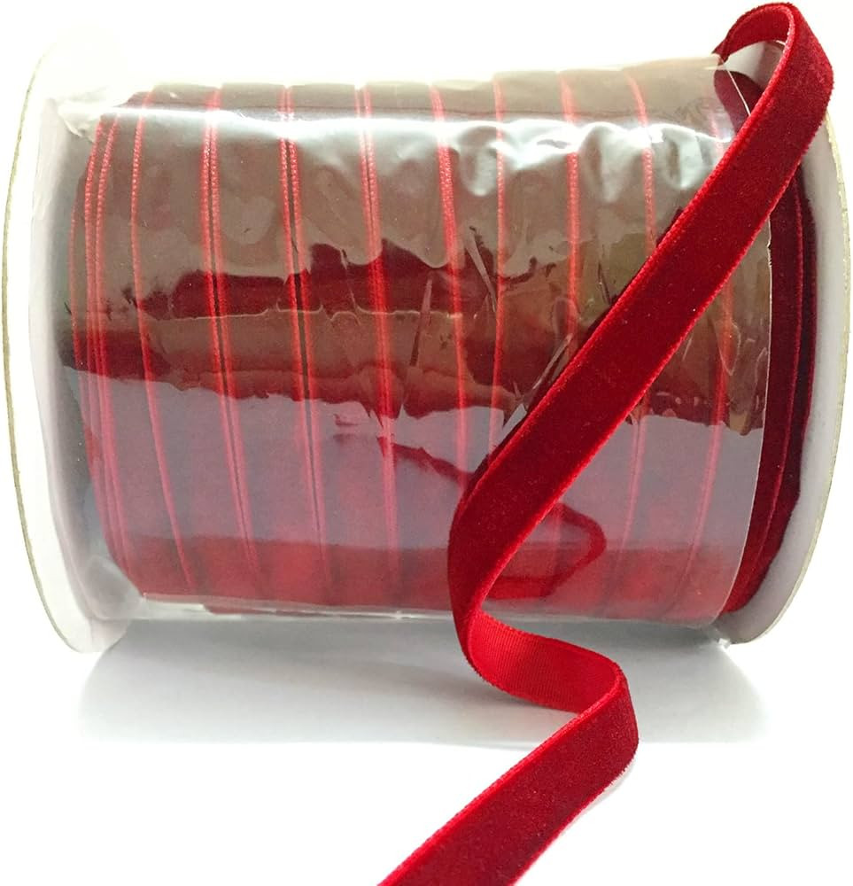 50 Yards Vintage Red Velvet Ribbon 3/8 Inch Wide with Spool for Wedding Christmas Party Wrapping ... | Amazon (US)