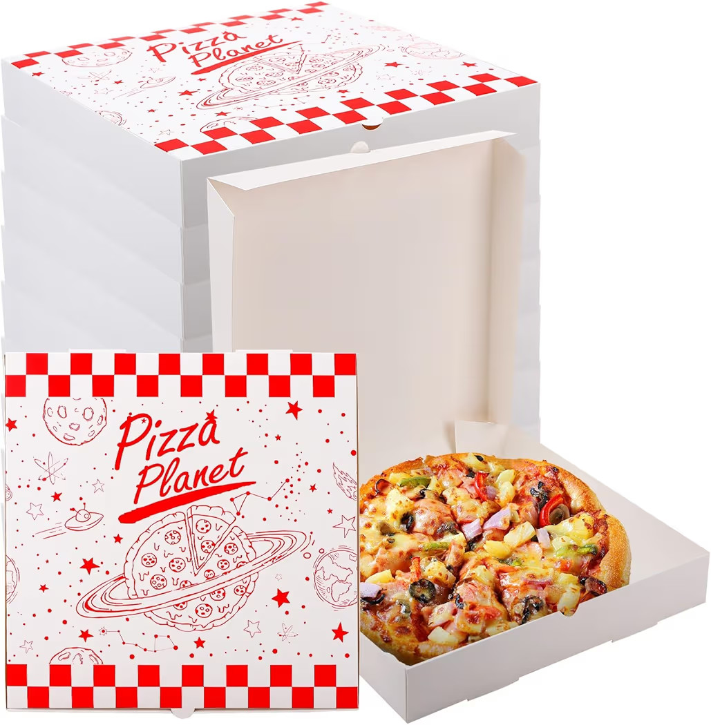 25 PCS Pizza Planet Pizza Boxes Bulk 12" x 12" x 2" Large Pizza Boxes Disposable Pizza Planet Box For Cake Cookies Food for Inspired Story Party Favor Party Decorations (25) | Amazon (US)
