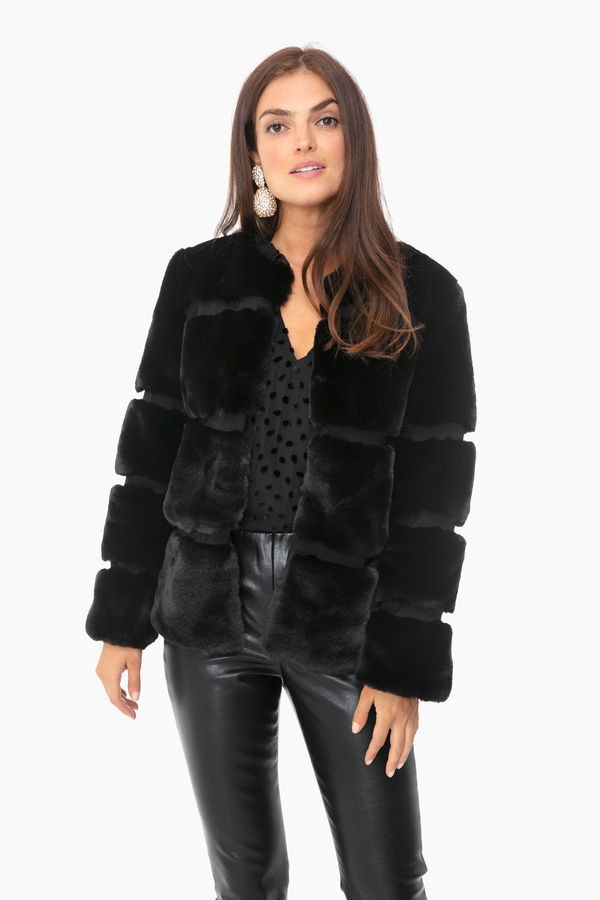 Black Ariel Fur Coat | Tuckernuck