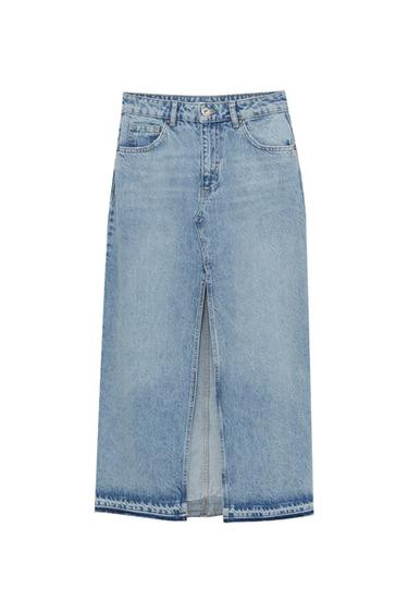 LONG DENIM SKIRT | PULL and BEAR UK