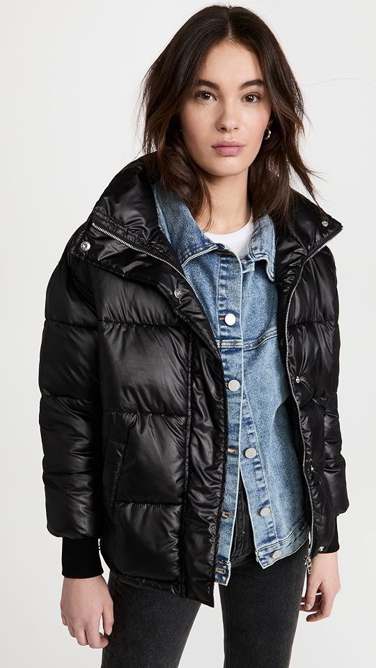 BLANKNYC Run The Show Nylon & Denim Puffer | SHOPBOP | Shopbop