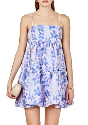Endless Rose Women's Metallic Foral Jacquard Mini Dress, Small | Belk