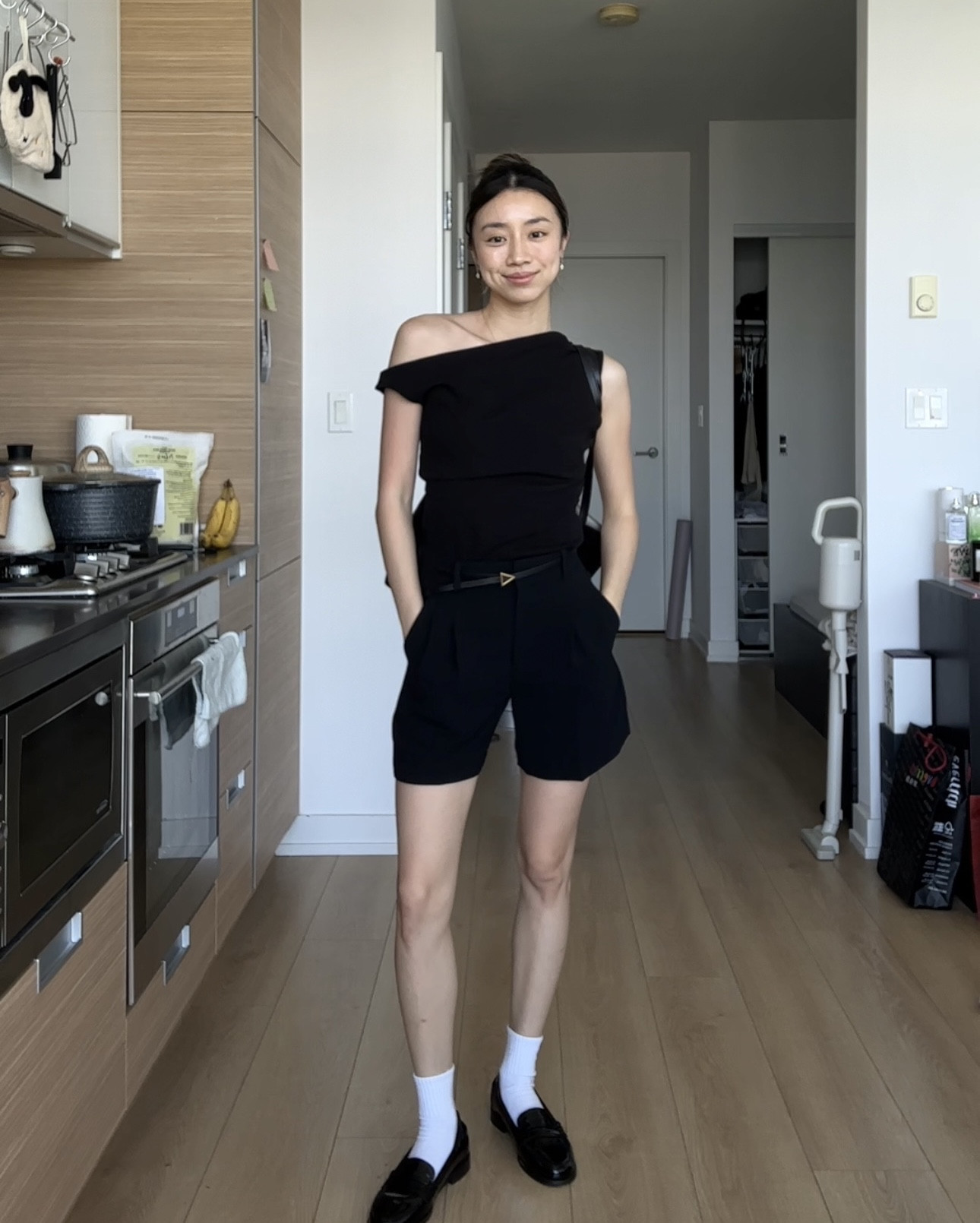 Summer office appropriate for that’s not going to get you sent home!! Love these Aritzia Effortless Shorts (I’m wearing the mini but feel free to opt for the mid length if you’re taller or want them longer), and these OAK + FORT off shoulder top adds just the right amount of fun to this corporate fit. 

#LTKsummer #LTKworkwear #LTKstyletip