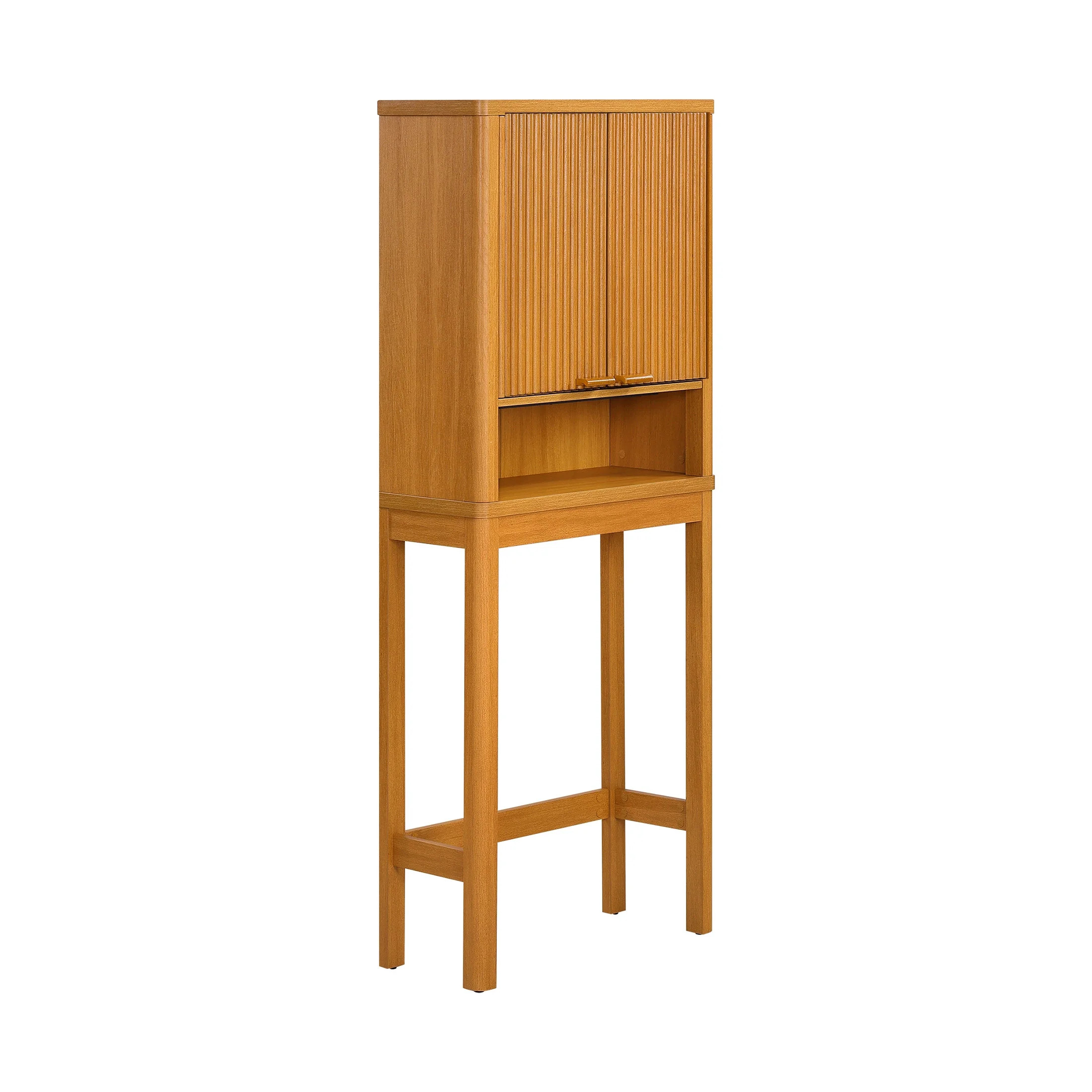 Beautiful Fluted Over-The-Toilet Storage Cabinet, Warm Honey | Walmart (US)