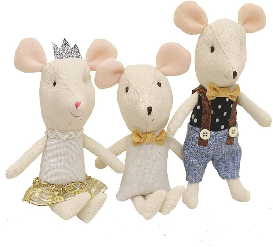 Legmic Brother Mouse and Sister Mouse Dolls Cute Plush Doll White | Amazon (US)
