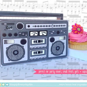 Boom Box Favor Box  Cupcake Box 40th Birthday 30th | Etsy Canada | Etsy (CAD)
