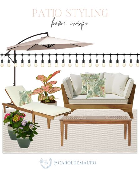 Enjoy the warm summer weather when you upgrade your patio space with these outdoor lounge chairs & table, string lights, umbrella and more for a outdoor refresh! 
#patiofinds #homeinspo #outdoorfurniture #modernhome

#LTKStyleTip #LTKSeasonal #LTKHome
