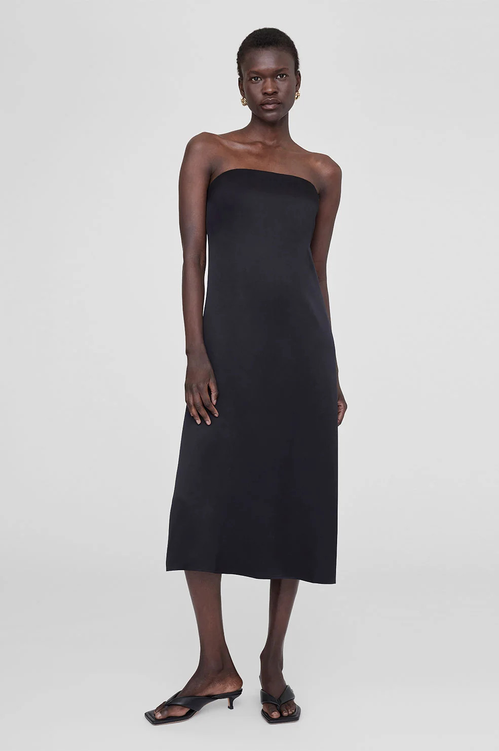 ANINE BING Megan Dress in Black Silk | Anine Bing