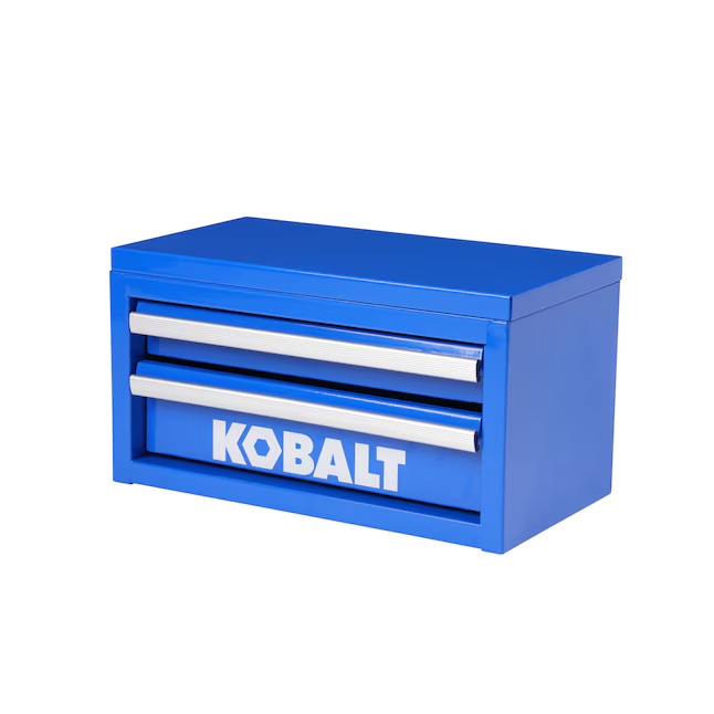 Kobalt Portable tool box 10.83-in W x 5.91-in H x 5.91-in D 2 -Drawer Blue Steel Tool Box | Lowe's