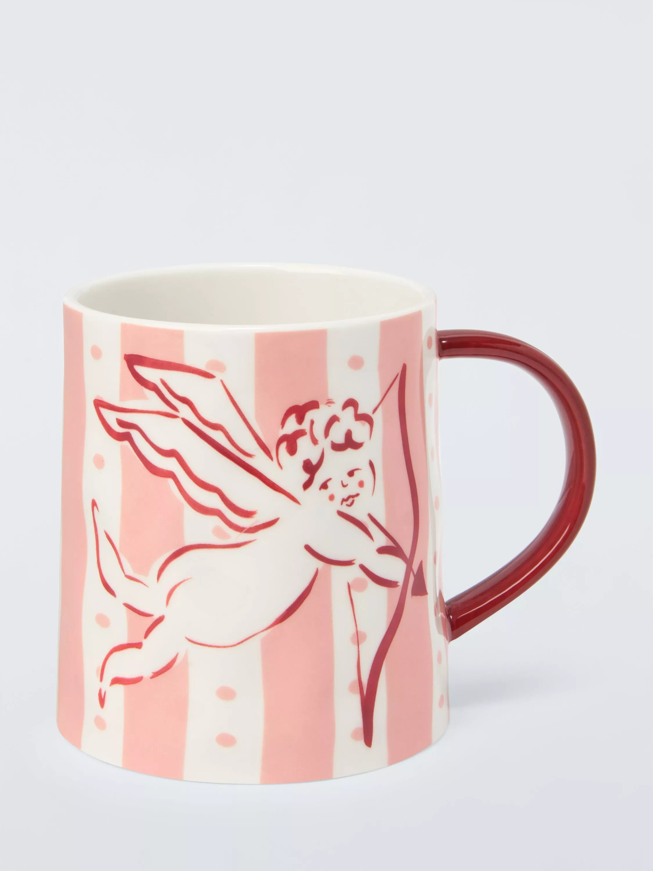 John Lewis Cherub Striped Fine China Mug, 430ml, Pink | John Lewis (UK)