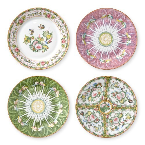Famille Rose Salad Plates, Set of 4 Mixed Pink & Green | Williams-Sonoma