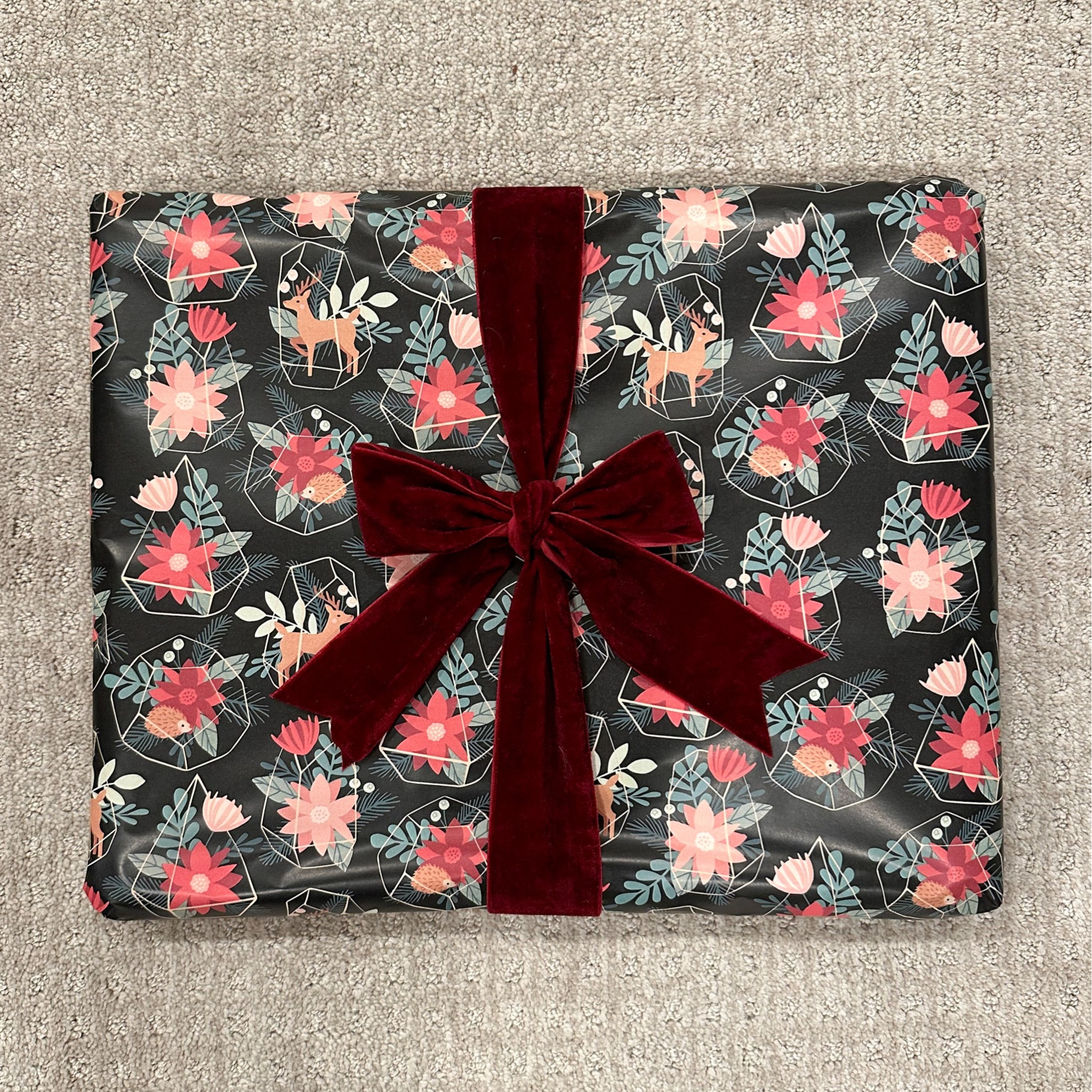 Holiday gift wrap, holiday wrapping paper, velvet ribbon.

#LTKHoliday