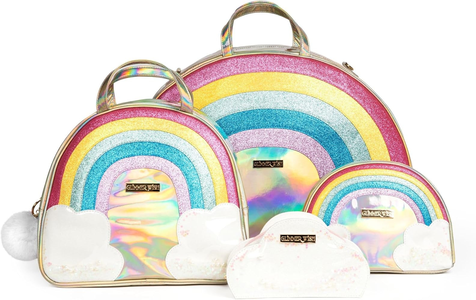 Glimmer Wish Unicorn Rainbow Travel Luggage Set - Overnight Bag, Cosmetic Bag, Selfcare Keepall, ... | Amazon (US)