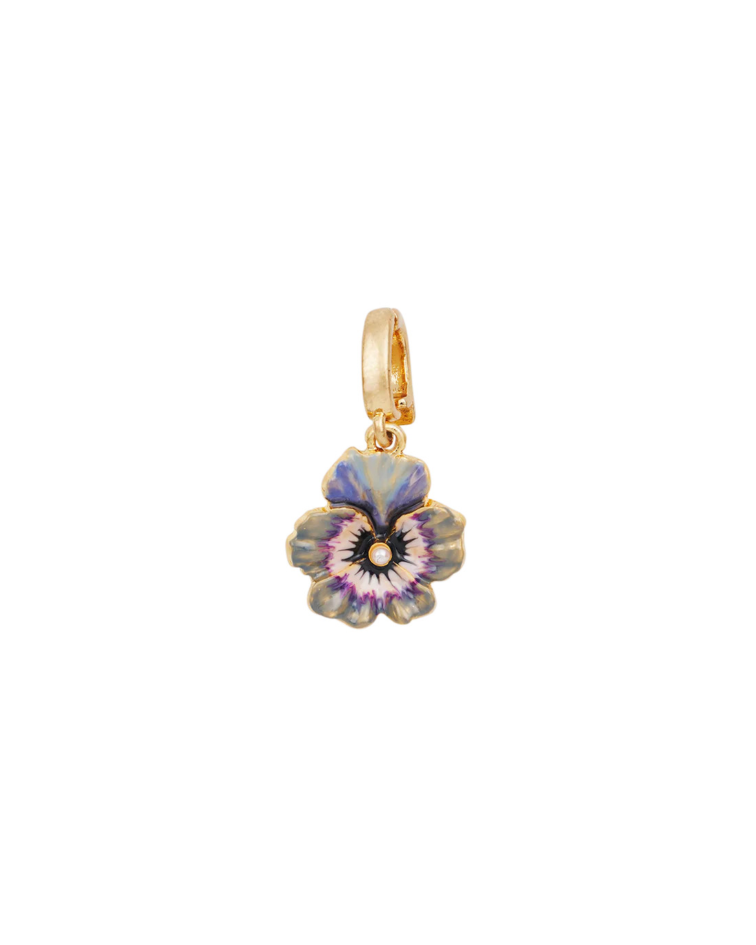 Gold Pansy & Pearl Charm | Fable England