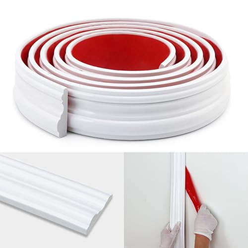 Taaizau Peel and Stick Wall Molding Trim, Flexible Strip for Mirror Frame, Chair Rail Moulding, Wall Protection and Home DIY Decoration (118'' x 1.6'') | Amazon (US)