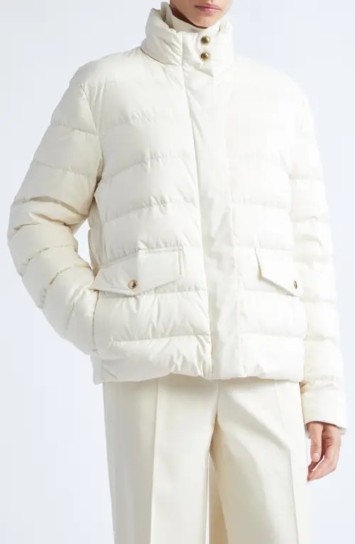 Moncler Bessettes Down Jacket in Pale Ivory at Nordstrom, Size 5 | Nordstrom