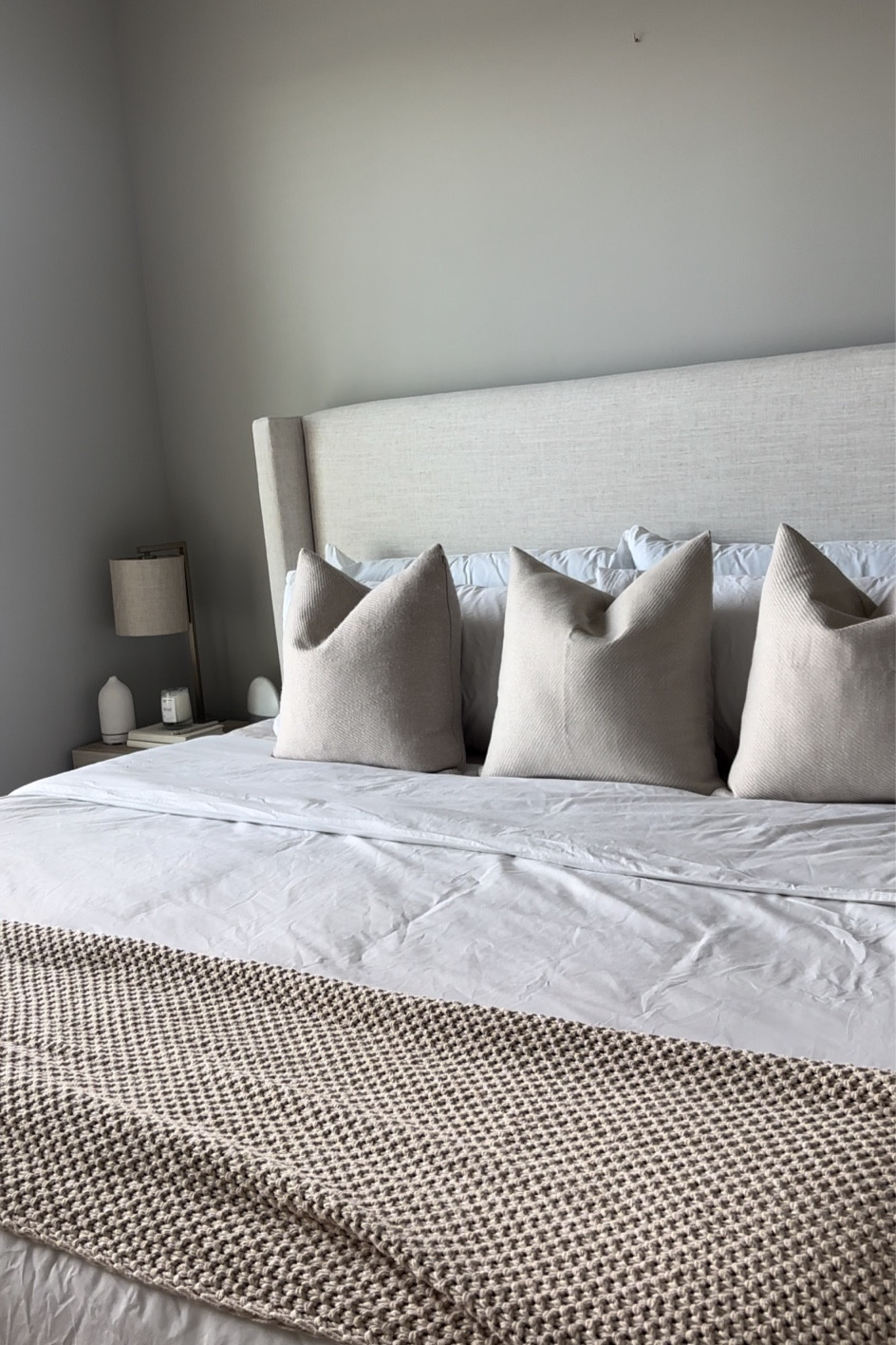 New bed and bedding details ☁️

#LTKhome #LTKstyletip #LTKitbag