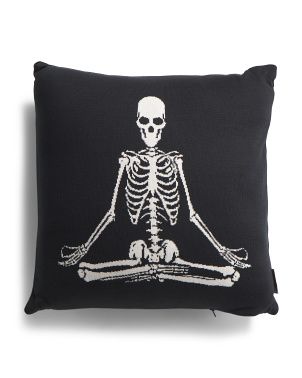 20x20 Knit Yoga Skeleton Pillow | TJ Maxx