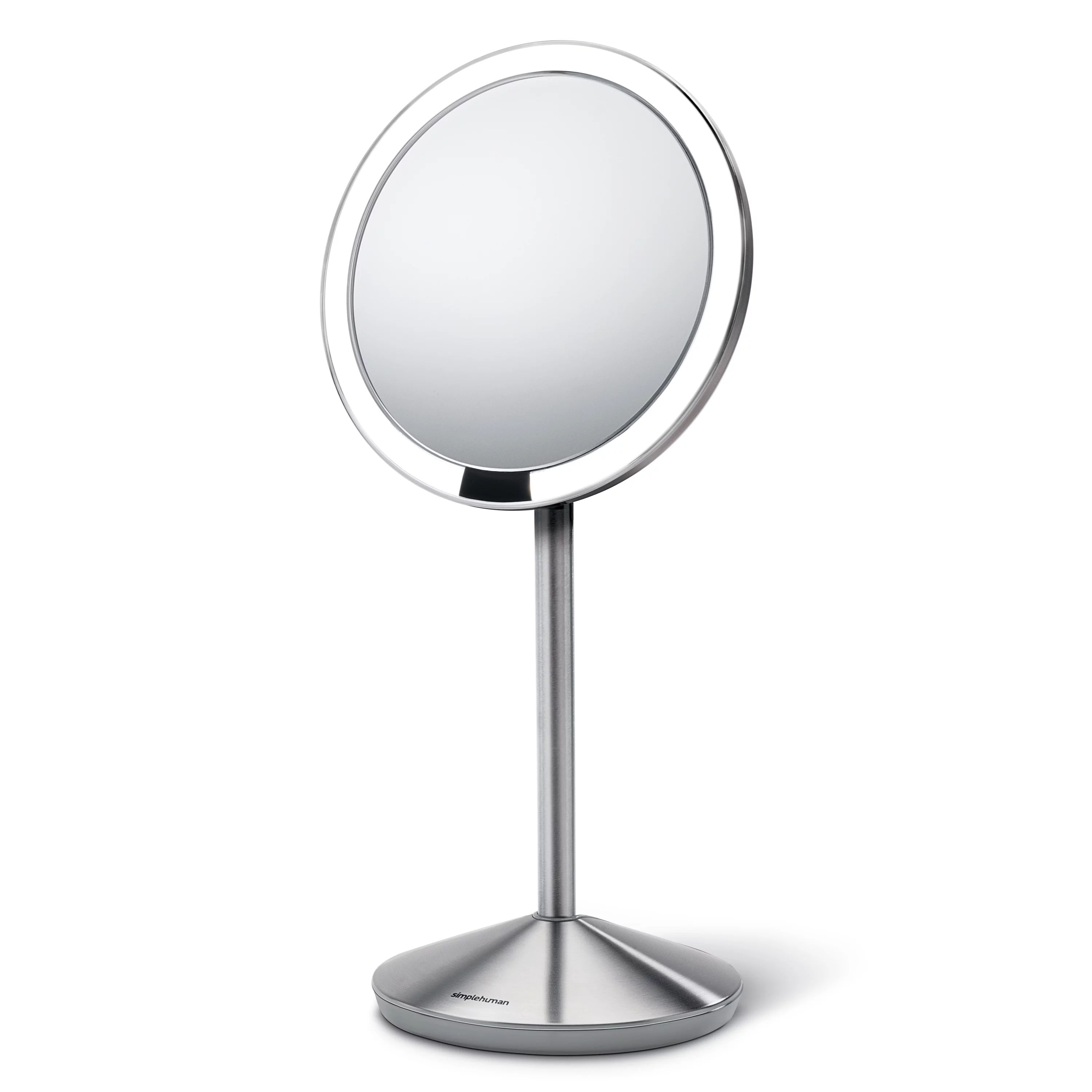 simplehuman 5" Round Mini Travel Sensor Makeup Mirror, 10x Magnification, Rechargeable, Brushed S... | Walmart (US)