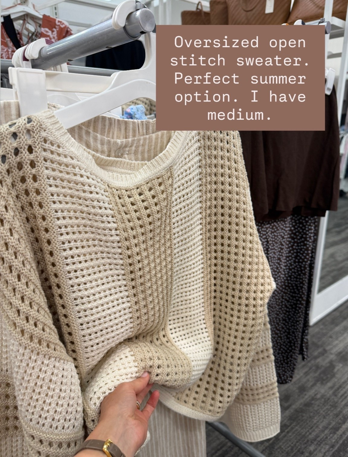 Love this oversized open stitch sweater for warmer weather! I have size M.

Loverly Grey, Target find, Target fashion, open stitch sweater, neutral sweater, spring fashion, spring outfit ideas 

#LTKootd #LTKSeasonal