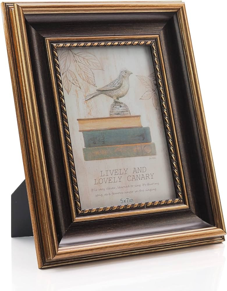 XUANLUO 5x7 Picture Frame Antique Wood Grain Color Photo Frame with Tempered Glass Vintage Frame ... | Amazon (US)