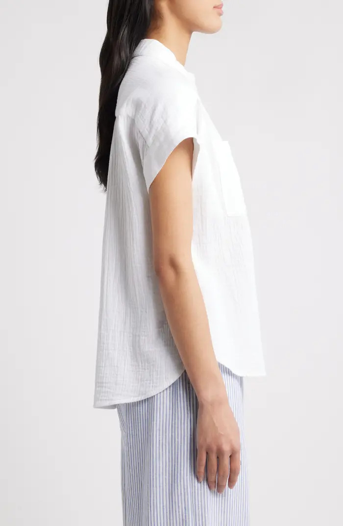 Cotton Gauze Button-Up Shirt | Nordstrom