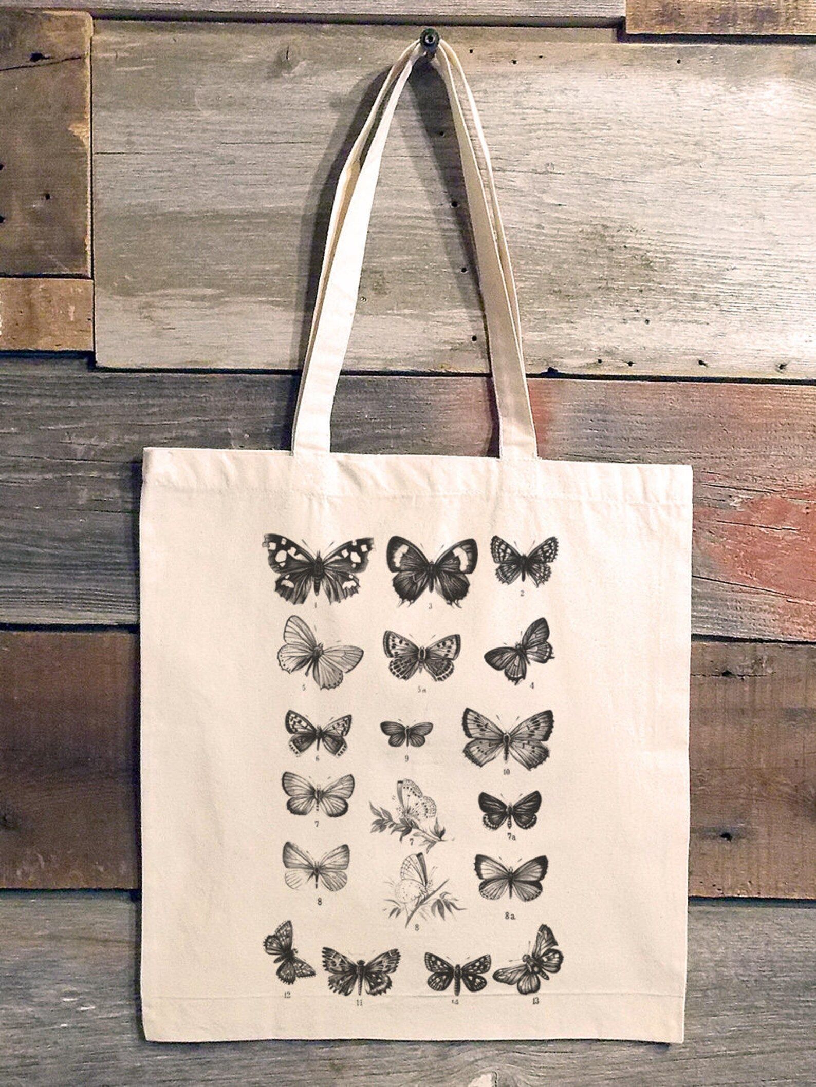 Butterfly Tote Bag - Butterfly Chart - Canvas Tote Bag - Butterfly Tote - Canvas Shopping Bag | Etsy (US)