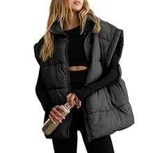 Daacee Women's Oversized Puffer Vest Lightweight Warm Cap Sleeve Puffy Bubble Outerwear Vests wit... | Amazon (US)